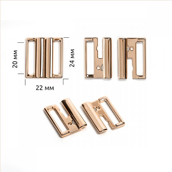 Пряжка-застежка для купальников металл 20.0 мм, 120SW, цв.золото уп.10 шт