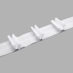 Лента (тесьма) шторная: сборка бантовая (1:2) 60 мм / 50 метров, (2 ряда петель, 2 шнура), белый, C93