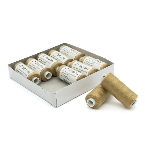 Нитки швейные бытовые Bestex 40/2, 365 м (400 ярд) / 10 кат., 259 светло-ореховый