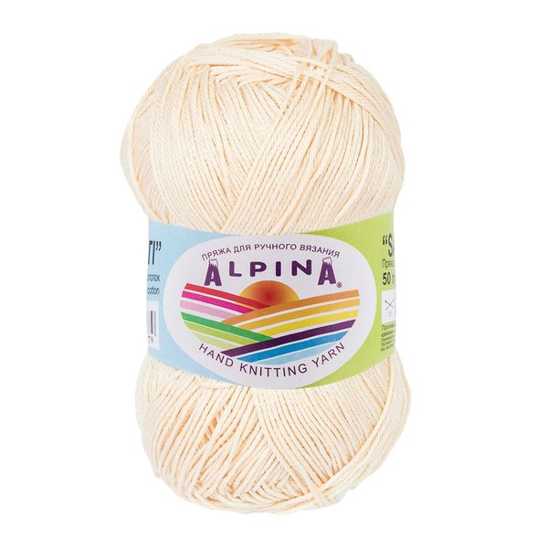 Пряжа Alpina Sati / уп.10 мот. по 50г, 170м, 037 молочный