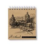 Артбук (Скетчбук), блок крафт - бумага, жесткая подложка, 120 г/м², 166х175 мм, на гребне 30 л. 2 шт, Город 01948, Светоч А308