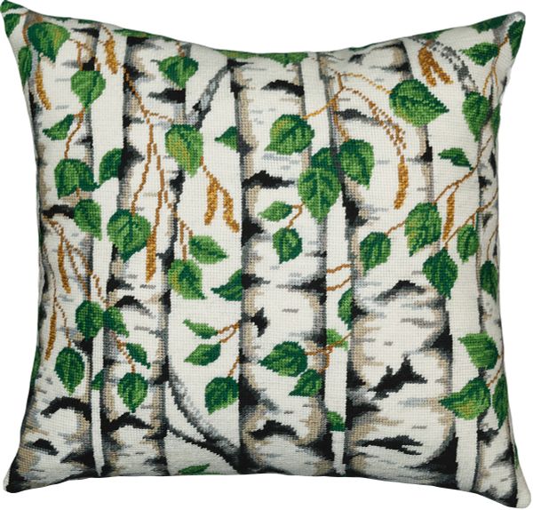 Набор для вышивания нитками Panna PD-7475, Подушка. Березы, 40х40 см