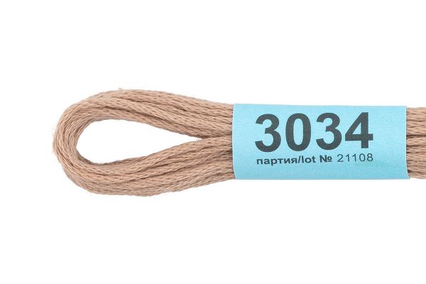 Мулине Gamma 100% хлопок, цв.3034 бежевый, 24 мотка по 8 метров
