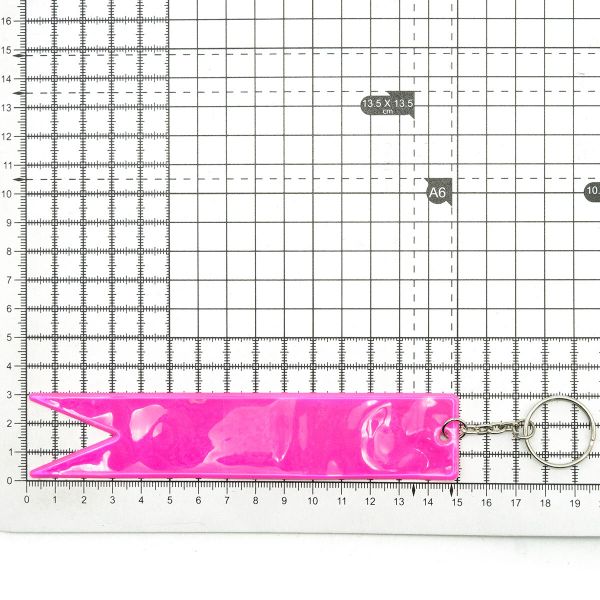 Брелок Флажок двусторонний 15х3 см, белый+розовый