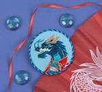 Набор для вышивания нитками Panna, Живая картина. Брошь. Дракон Такеши, 5.5х5.5 см