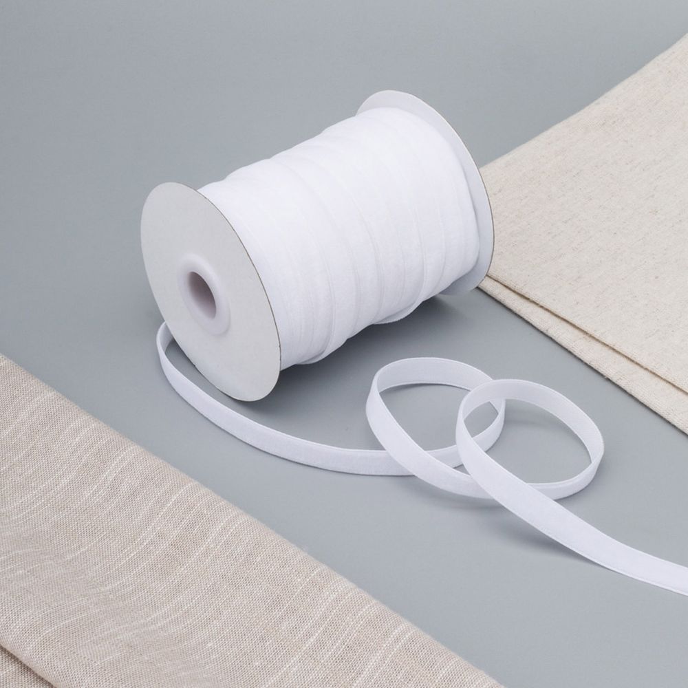 Лента бархатная (тесьма) 09.0 мм / 32.9±2 метров, 0081-1006, 01 белый