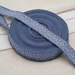 Лента для поясов 38 мм / 25 метров, рис. 9843, голубой/белый, С3822Г17