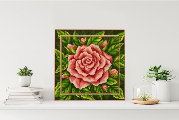 Алмазная (кристальная) мозаика Фрея, постер Роза, 30х30 см