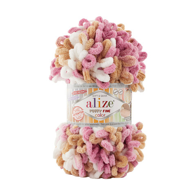 Пряжа Alize (Ализе) Puffy Fine Color / уп.5 мот. по 100 г, 14,5 м, 6402