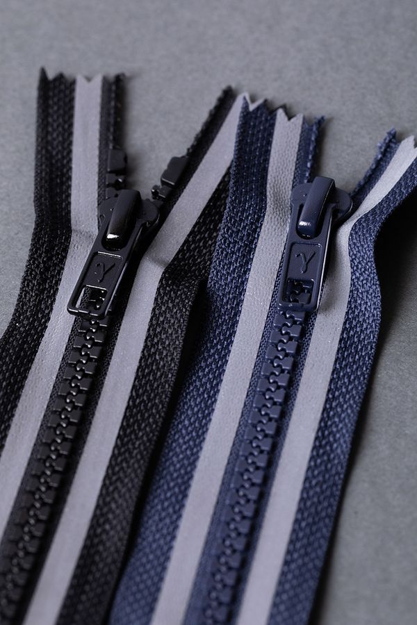 Молния трактор Т5 (5 мм) 1 зам., н/раз., 16 см, светоотражающая полоса, 002 черный, G3051S Gamma, 10 шт