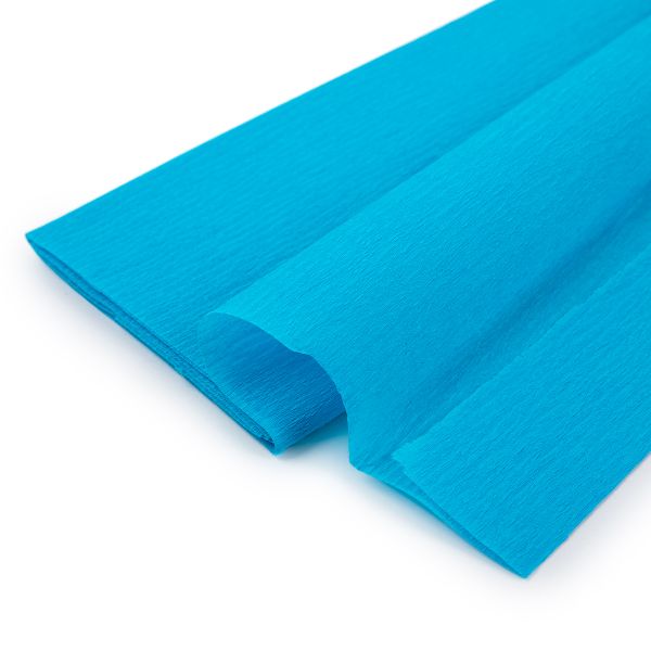 Бумага гофрированная (креповая) 20 г/м², 5 шт по 50 см / 2 метра, 09 голубой, Blumentag REP-43