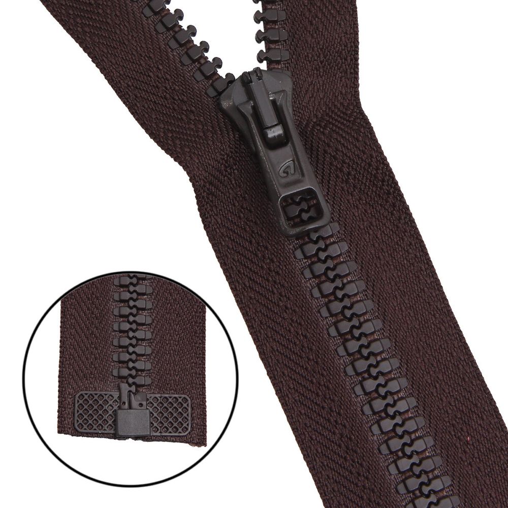 Молния трактор Arta Т6 (6 мм) 1 зам., разъем., 75 см, ОПТ. УП. 25 ШТ., 068 т.коричневый