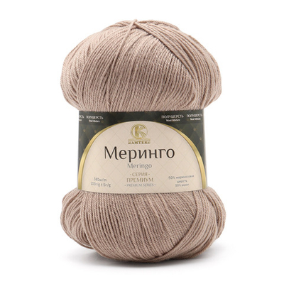 Пряжа Камтекс Меринго / уп.5 мот. по 100 г, 380 м, 007 лен