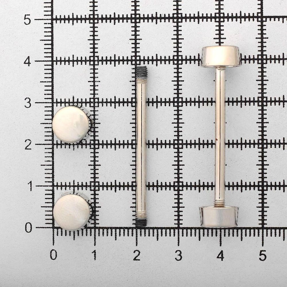 Шпилька для сумки металл L-30мм/10мм с таблеткой ⌀10мм, никель ГР, 66785, 10 шт