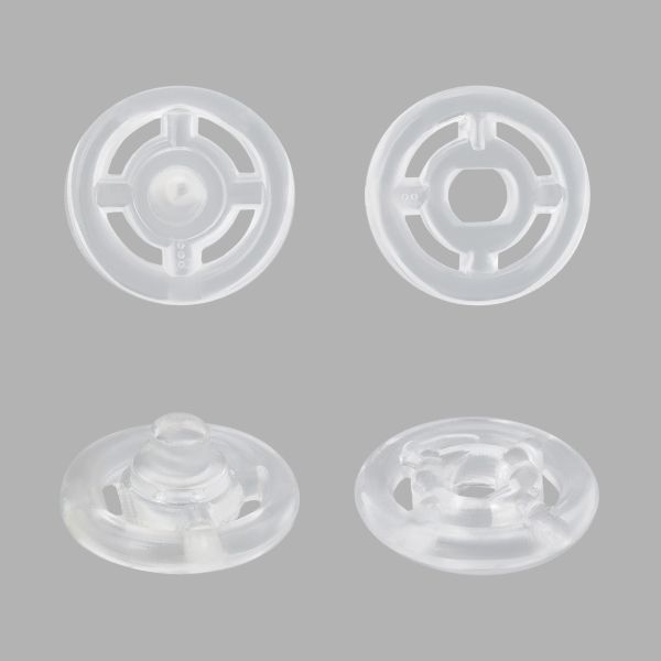 Кнопки пришивные пластик 15 мм, прозрачный, 2 шт, Pony, 77603