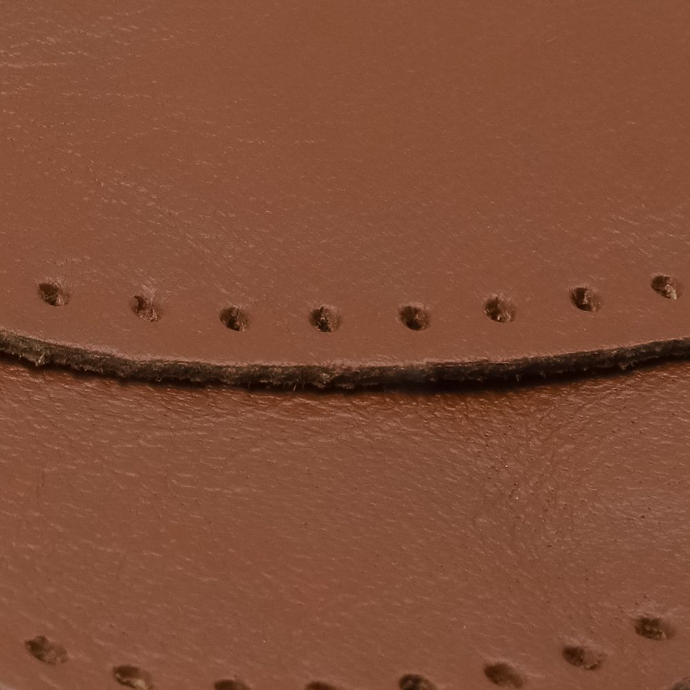 Заплатки пришивные из кожи, овал 8х10,9см с перфорацией, 2 шт, 100% кожа, 02 светло-коричневый, 9124