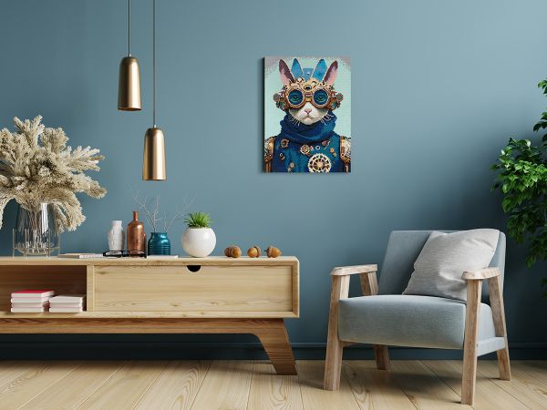 Алмазная (кристальная) мозаика Фрея, на подрамнике Кот в стиле стимпанк, 30х40 см