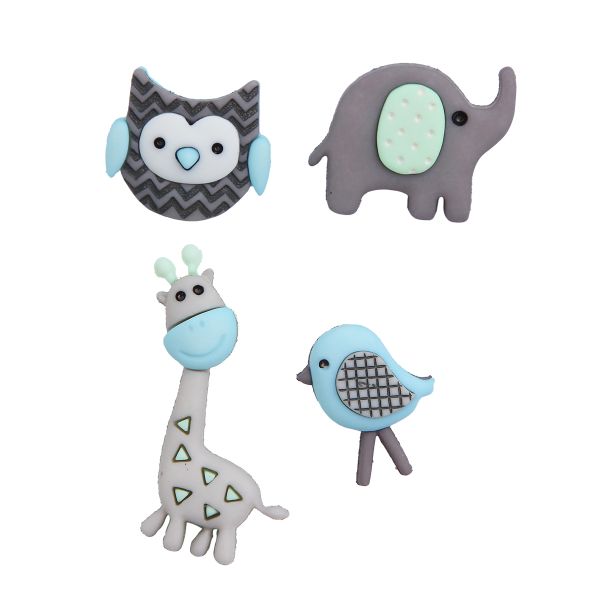 Украшения пуговицы декоративные фигурки Дитя джунглей пластик, 6 штук, Dress It Up