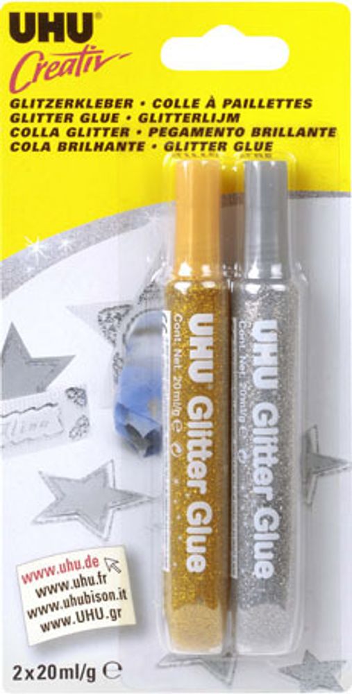 Клеящие блестки (оформительский клей) UHU Glitter Glue /TOS/