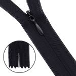 Молния потайная (скрытая) Т3 (3 мм) 1 зам., н/раз., 50 см, черный, 31270 / 50, 10 шт