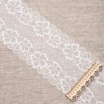 Кружево бельевое эластичное 185 мм / 3 метра (±4 см), белый LAEC-15459