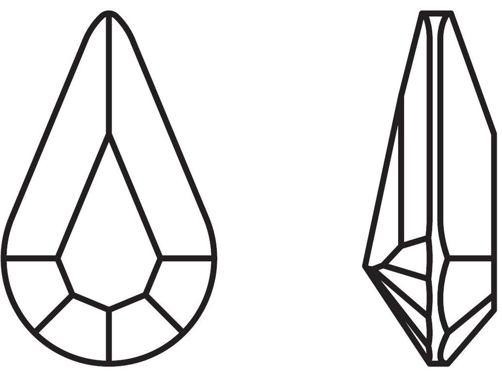 Стразы стекло 8х4.8 мм, 12 шт, белый (crystal), Preciosa 435-15-615