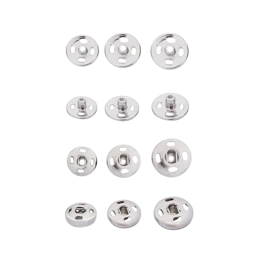Кнопка пришивная металл 5 мм, 6 мм, 7 мм, серебристый, без никеля, 24 шт, Pony, 76501/01