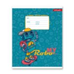 Тетрадь ученическая школьная A5+ 12 л. на скобе, 25 шт, клетка, 000355 Весёлые роботы, Светоч 12ТСКд5_1_3_1