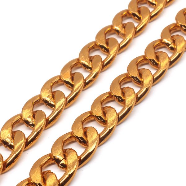 Цепь алюминиевая 20 мм, 13,5 мм, боб(10 м) (золото) K9363