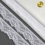 Кружево эластичное (стрейч) 30 мм, TBY.L839, 01 белый, 500м, Kruzhevo