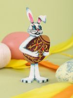 Заготовка из фанеры на подставке, 3.8х2.6х9 см, 2 шт, Заяц с яйцом, Mr.Carving КЛ-27