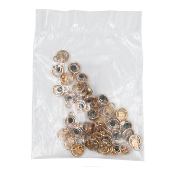 Крючки пришивные декоративные 10х21 мм, золото цв.02/зеленый цв.912, 20 шт