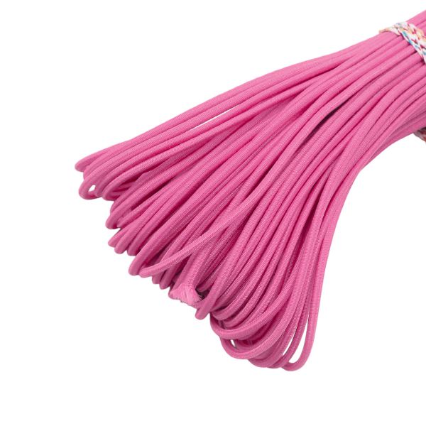 Резинка шляпная (шнур эластичный) ⌀2.0 мм / 30 метров, розовый
