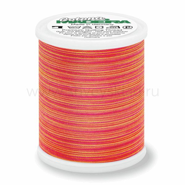 Нитки вышивальные хлопок Madeira Cotona multicolor №30, 400 м, цв. 506, 9331, 5 катушек
