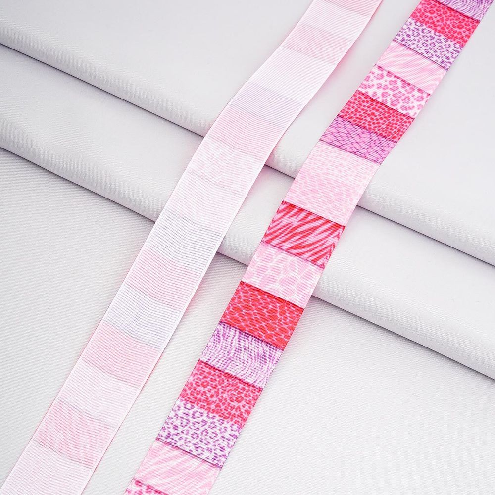 Лента репсовая (в рубчик) с рисунком 25.0 мм / 22.5 метров ±5 см, R7-1 (печать полноцв. сублимационная), 26733