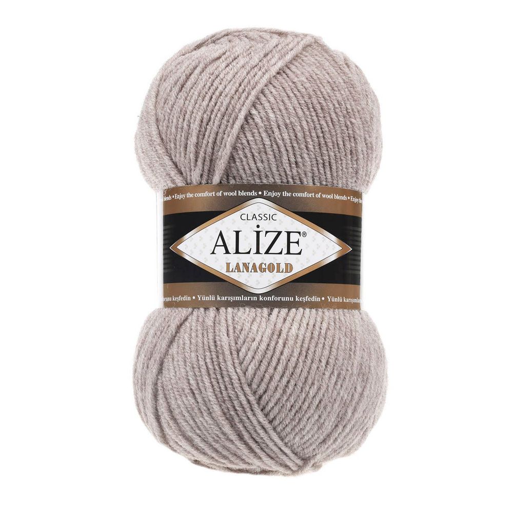 Пряжа Alize (Ализе) Lana Gold / уп.5 мот. по 100 г, 240м, 207 светло-коричневый A