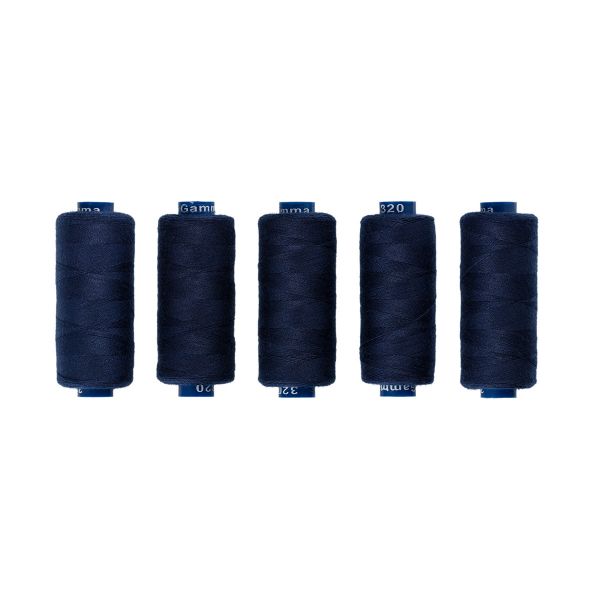 Нитки швейные бытовые Gamma 40/2, 365 м / 5 кат, 320 т.синий
