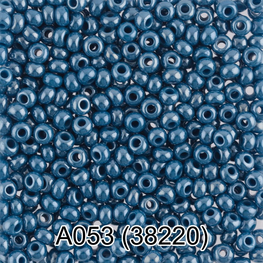 Бисер Preciosa круглый 10/0, 2.3 мм, 10х5 г, 1-й сорт, A053 синий, 38220, круглый 1