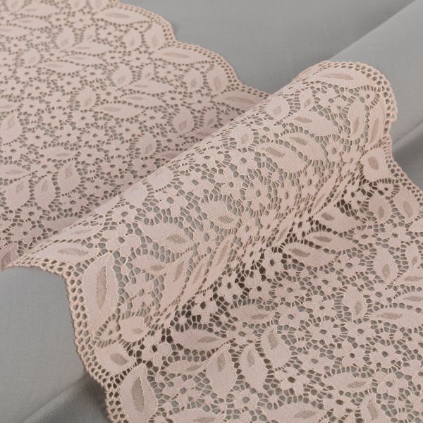 Кружево бельевое эластичное 220 мм / 20 м, Турция, слоновая кость, Blitz BLST-26