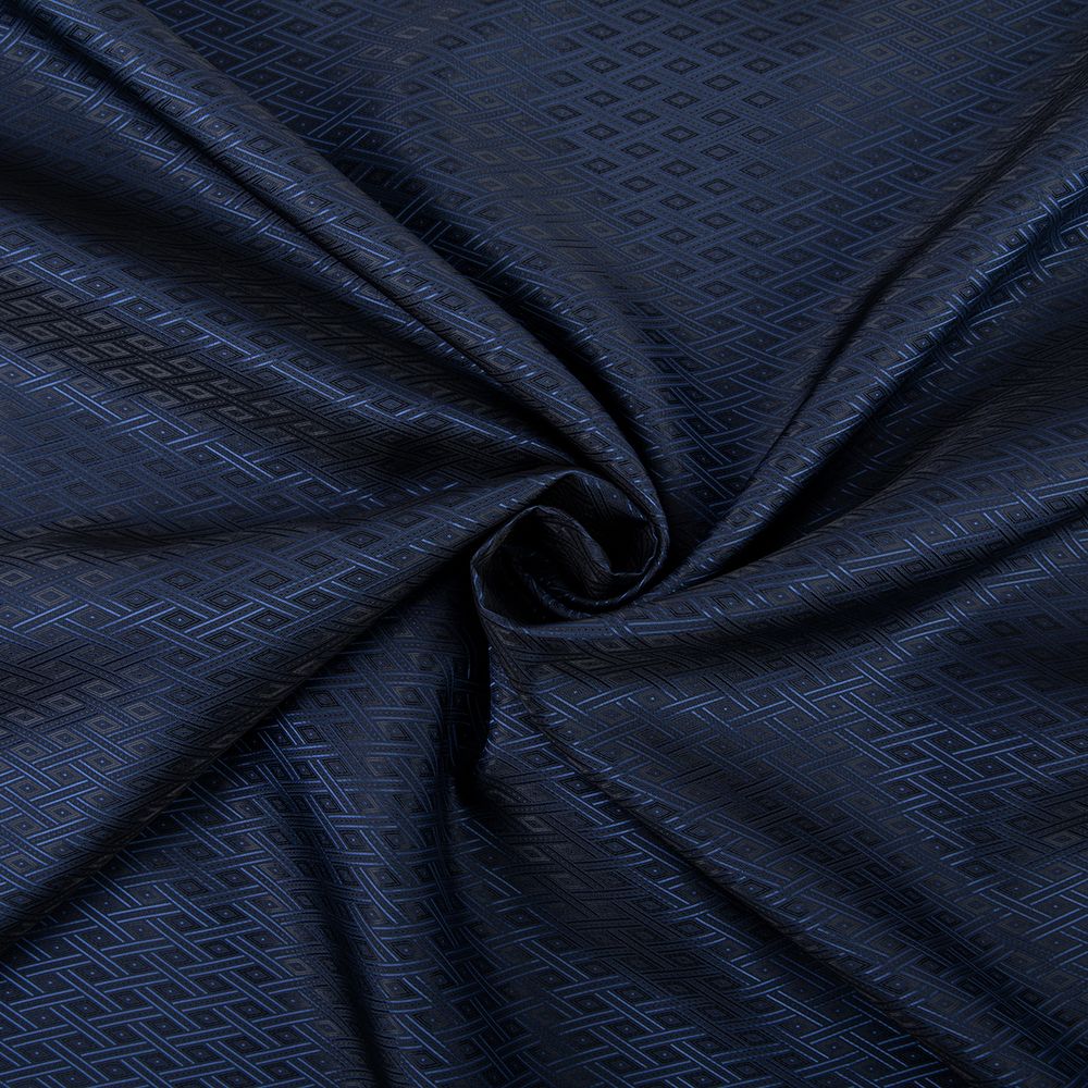 Ткань подкладочная (таффета) с рисунком 96 г/м², 100х145 см, 105 т.синий (абстрактный), Gamma JTR