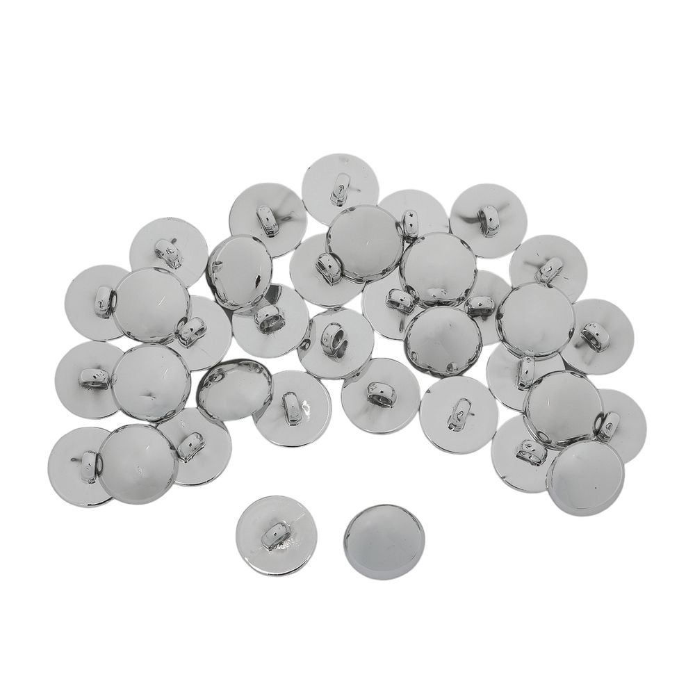 Пуговицы на ножке 28L (18мм) (Silver (серебристый)), 36 шт