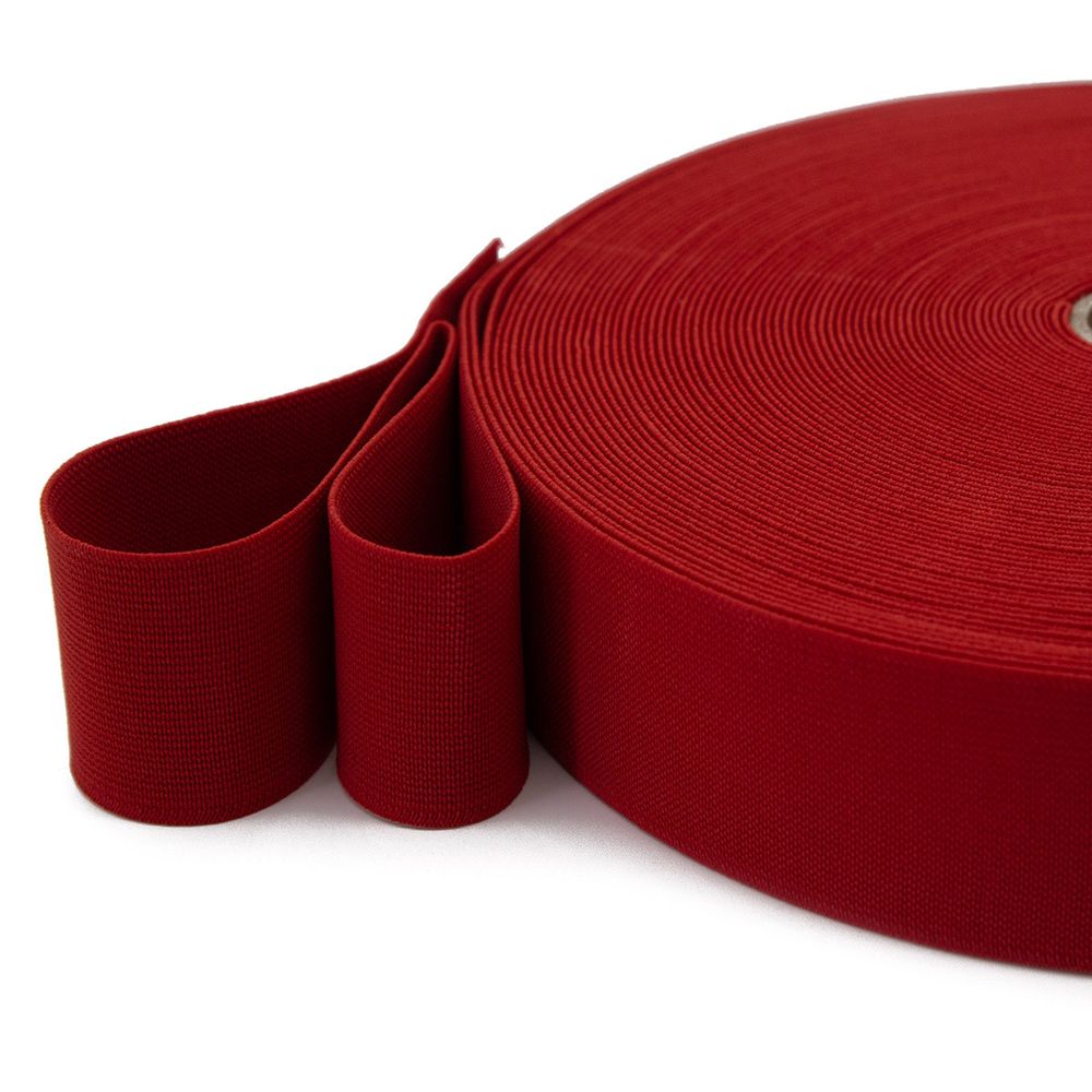 Резинка вязаная 40.0 мм / 25 метров, красный