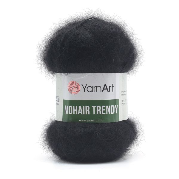 Пряжа YarnArt (ЯрнАрт) Mohair trendy / уп.5 мот. по 100 г, 220м, 102 черный