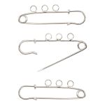 Булавки для подвесок с 3-мя глазками, 52 мм, упак., 3 шт, Астра, серебро /TOS/