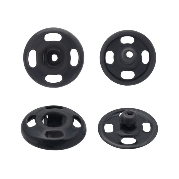 Кнопки пришивные металл 7 мм, черный, 12 шт, Pony, 76560