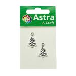 Подвеска металлическая елочка, 22 мм, 2 шт в упак, Astra&Craft