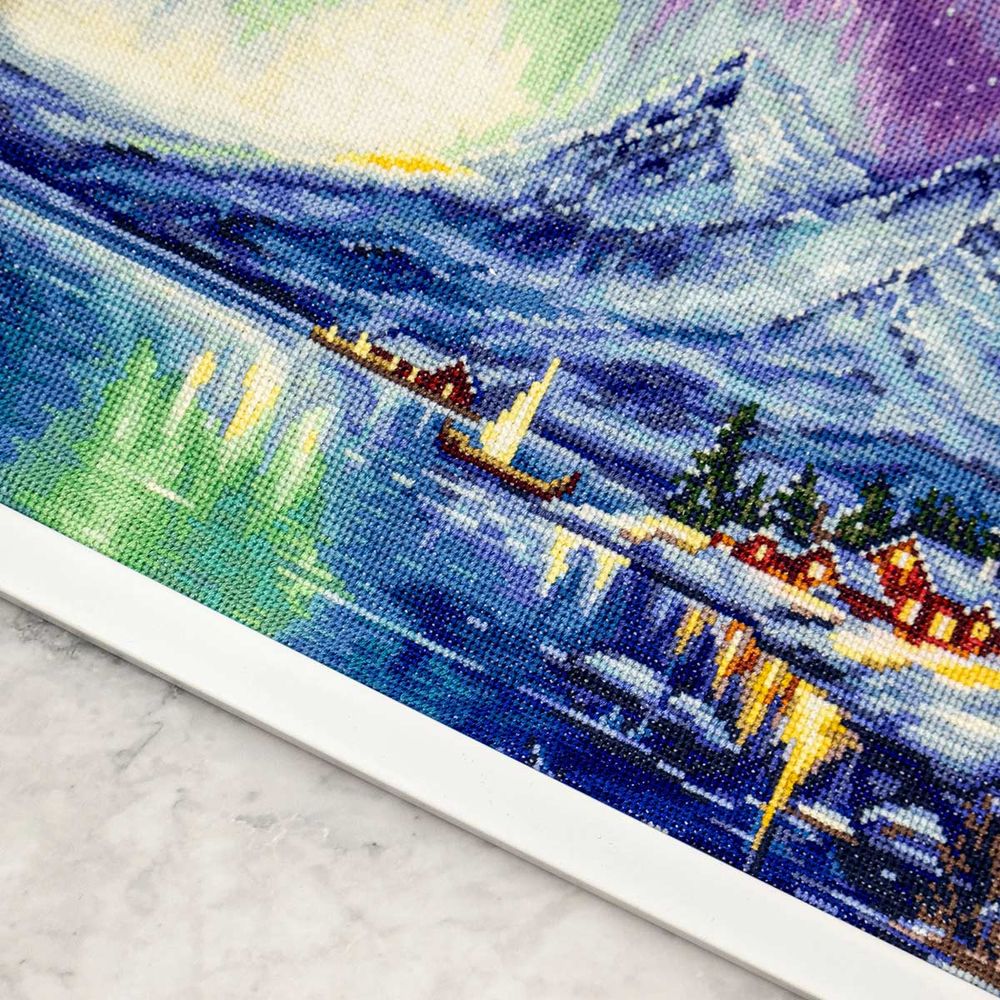 Набор для вышивания нитками Luca-S, Северное сияние, 32х24см