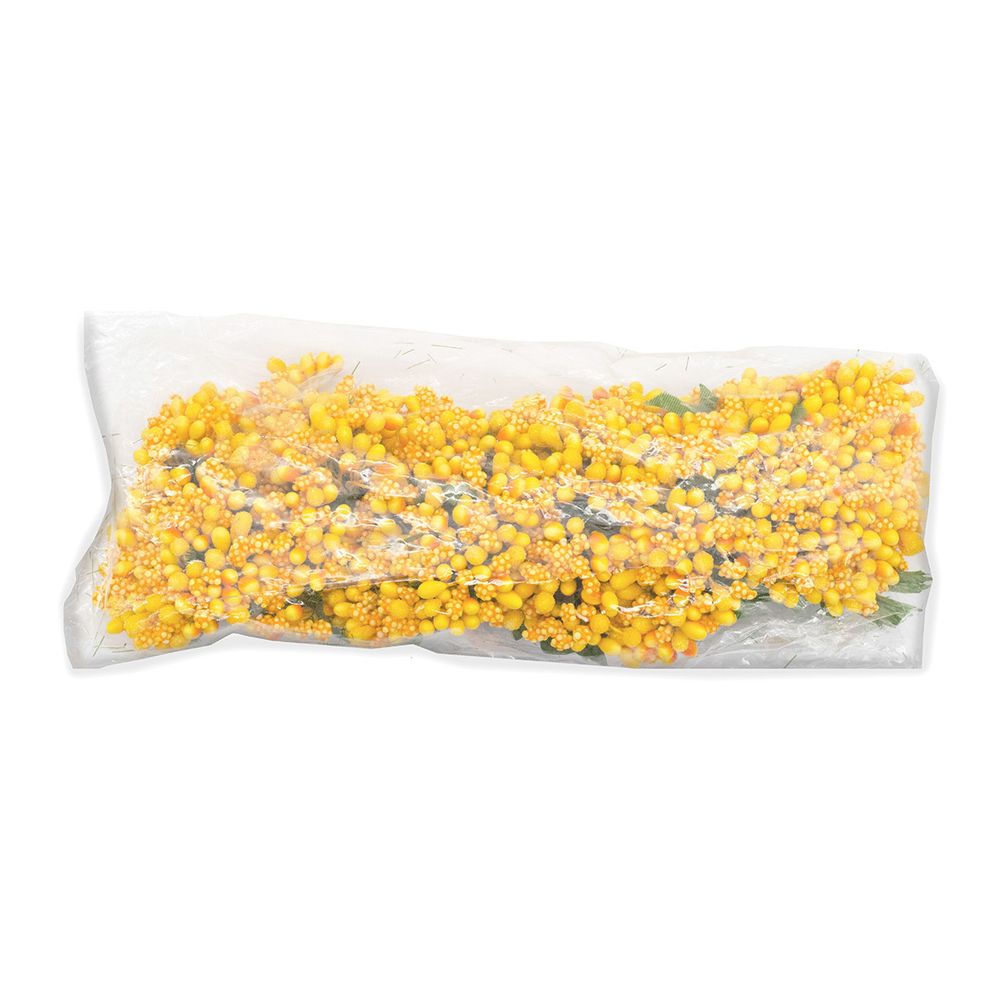 Цветы искусственные декоративные 2см (12 штук) (желтый)