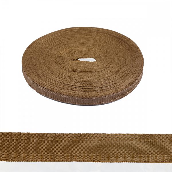Лента (тесьма) брючная 15 мм / 10 шт по 50 метров, полиэфир, 4316, цв.коричневый, А