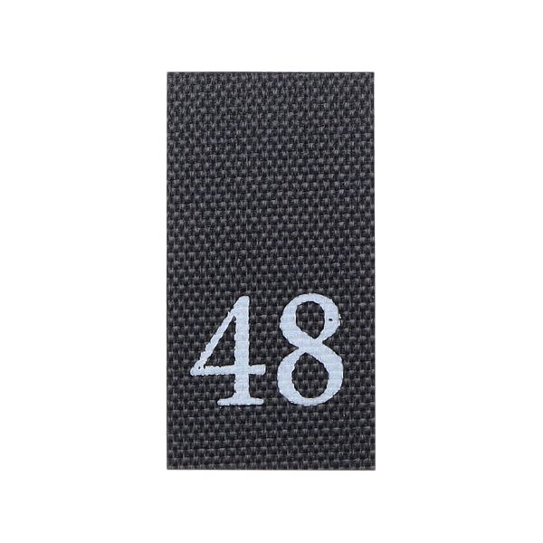 Этикетка-размерник 10х20мм, 100 шт/упак, черный фон/белый шрифт (MN) (48)